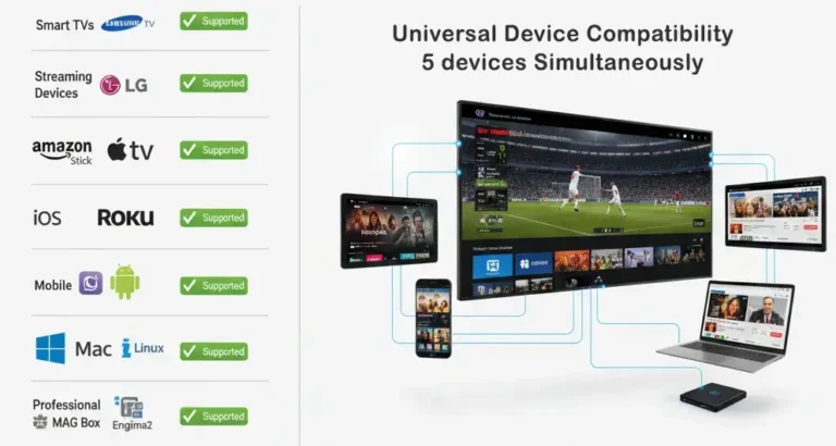 4k IPTV Subscription provider supported 5 devices simultaneously_